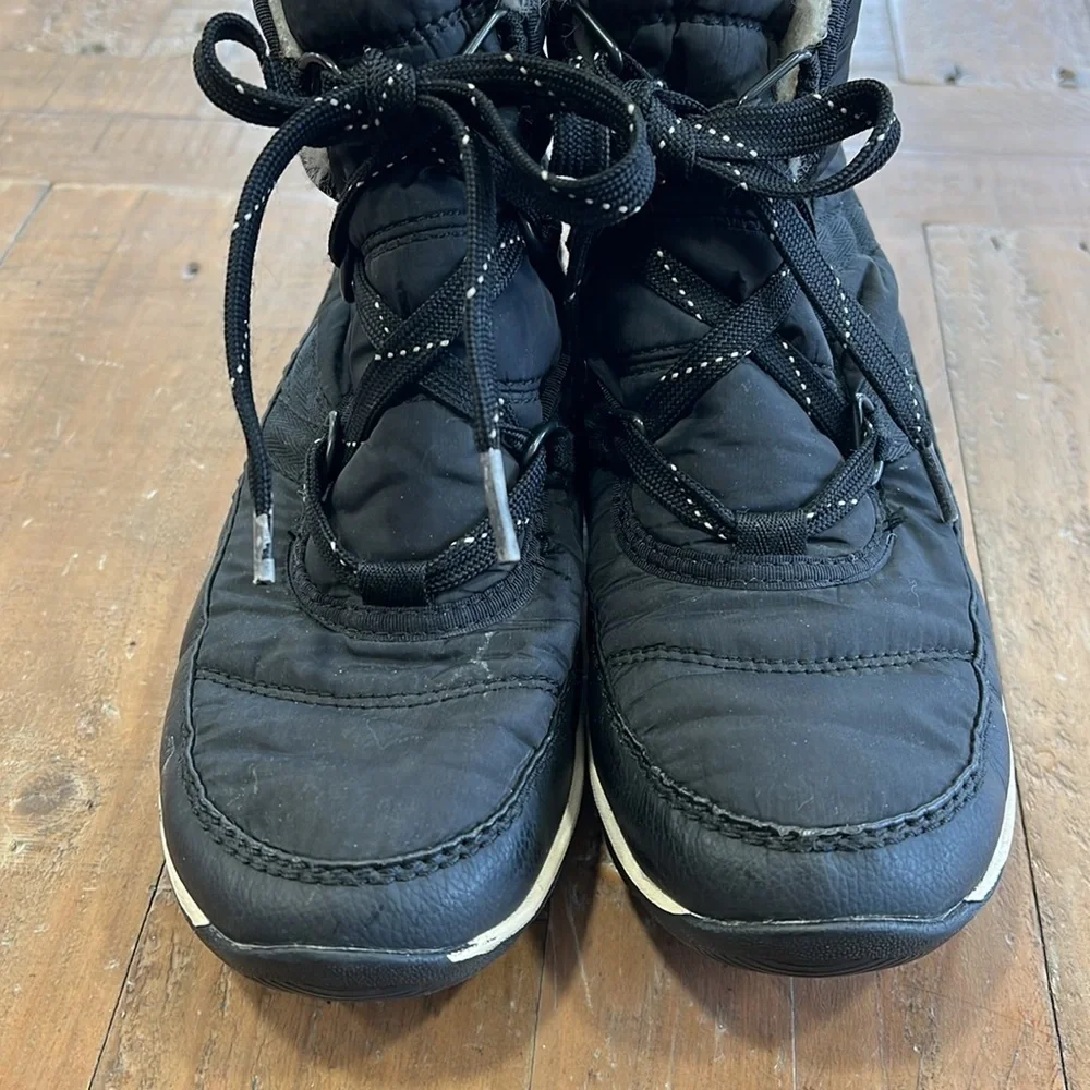 Sorel Whitney black faux fur winter boots
